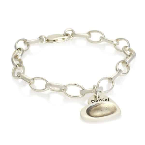 Fingerprint Charm on Bracelet